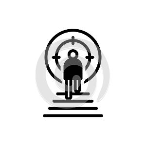 Black solid icon for Goal, target and objectives