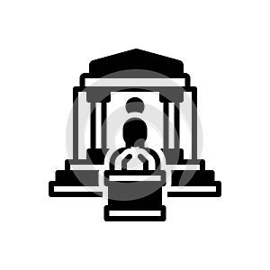 Black solid icon for Governing, temple and law