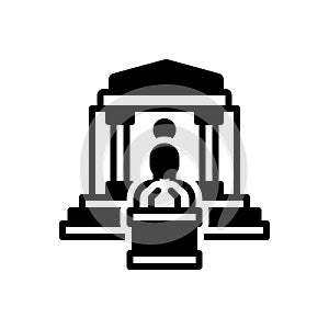 Black solid icon for Governing, temple and law photo