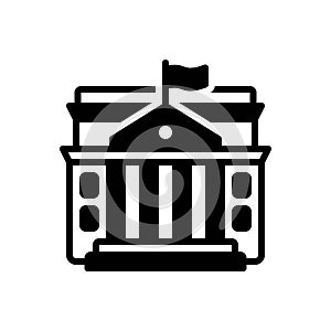 Black solid icon for Governmental, administrative and courthouse