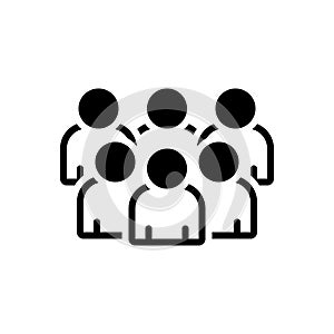 Black solid icon for Group, cluster and conglomeration