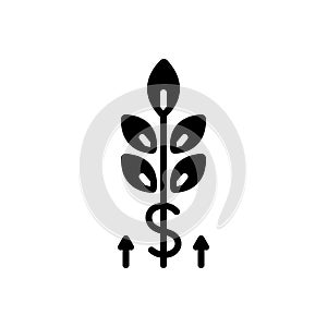 Black solid icon for Grow, wealth and germinate