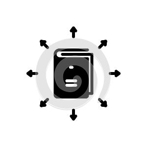 Black solid icon for Guideline, instruction and direction