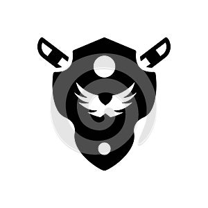 Black solid icon for Guild, game and badge