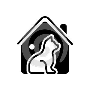 Black solid icon for Habitat, domain and haunt