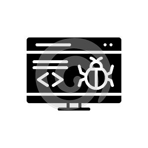 Black solid icon for Hacks, fraud and hacker