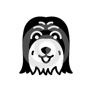 Black solid icon for Hairy, hirsute and shaggy