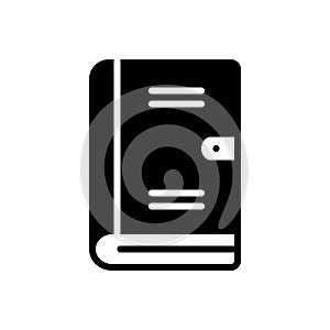 Black solid icon for Handbook, album and catalog