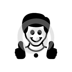 Black solid icon for Happy, cheerful and joyful
