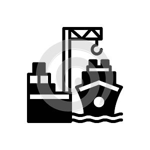 Black solid icon for Harbor, port and dockyard