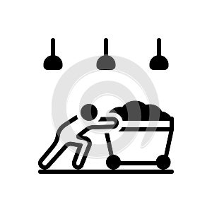 Black solid icon for Hardly, labour and effort