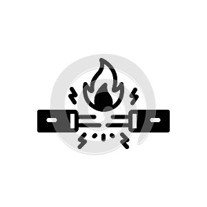 Black solid icon for Hazardous, dangerous and unsafe
