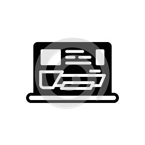 Black solid icon for Headlines, title and firstname