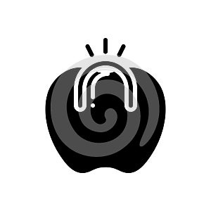 Black solid icon for Health, conscious and aware