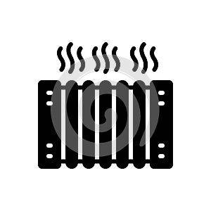 Black solid icon for Heating, burner and warming