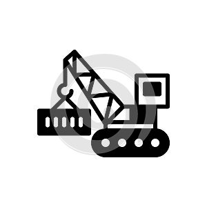 Black solid icon for Heavy, weighty and loader