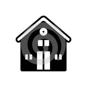 Black solid icon for Home, house and snuggle