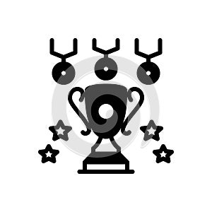 Black solid icon for Honors, pride and award