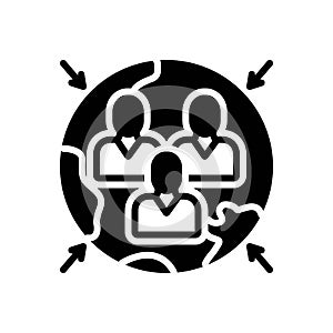 Black solid icon for Humanities, mankind and people