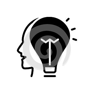 Black solid icon for Idea, opinion and conclusion