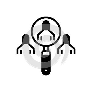 Black solid icon for Identify, discern and staff