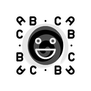 Black solid icon for Idiom, emoji and expression