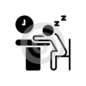 Black solid icon for Idle, inactive and passive