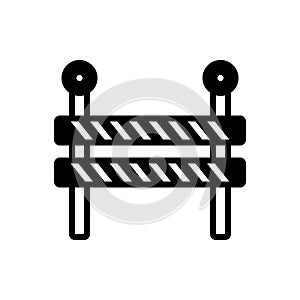 Black solid icon for Impediment, obstacle and obstruction