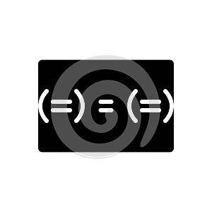 Black solid icon for Implies, signal and signalize