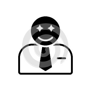 Black solid icon for Impress, affect and customer