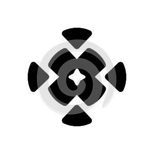Black solid icon for Including, inclusive and accompanied