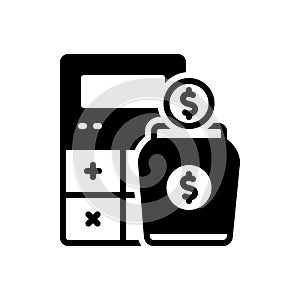 Black solid icon for Income, earning and wages