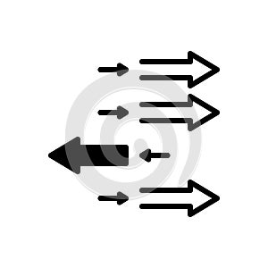 Black solid icon for Individualization, arrow and forward photo