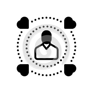 Black solid icon for Influence, affect and impact