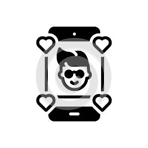 Black solid icon for Influence, blogger and youtuber