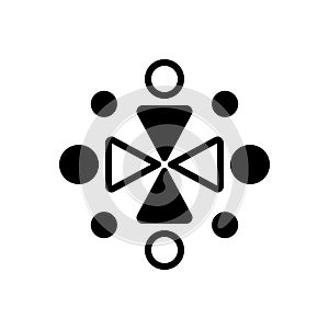 Black solid icon for Ingathering, gathered and conjunct