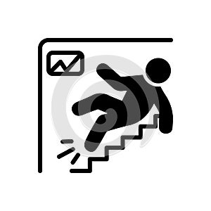 Black solid icon for Injuries, workplace and accident