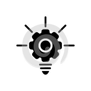 Black solid icon for Inovation, services and idea
