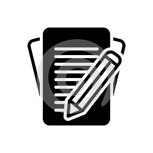 Black solid icon for Inscribe, write and compose
