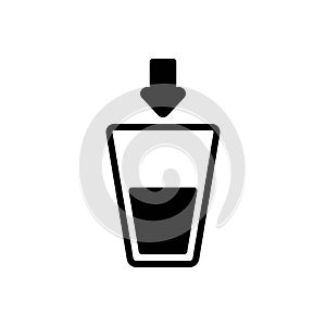 Black solid icon for Into, inside and water