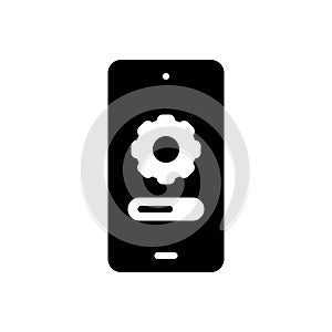 Black solid icon for Installations, software and upgrade