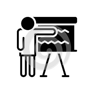 Black solid icon for Instructors, trainer and coach