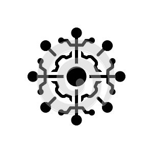 Black solid icon for Integration, unification and data
