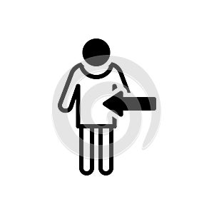 Black solid icon for Internal, inside and inner