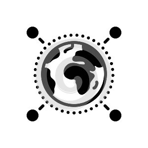 Black solid icon for International, language and global