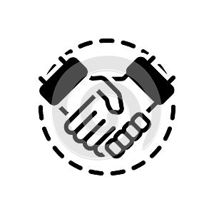 Black solid icon for Involvement, deal and agreement