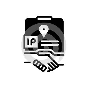 Black solid icon for Ip Agreement, partnership and legal