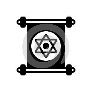 Black solid icon for Jewish, jew and hebrew