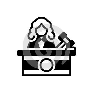 Black solid icon for Judge, justice and magistrate
