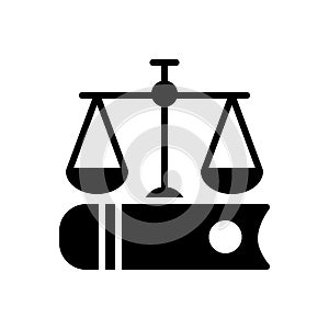 Black solid icon for Justice, book and fairly